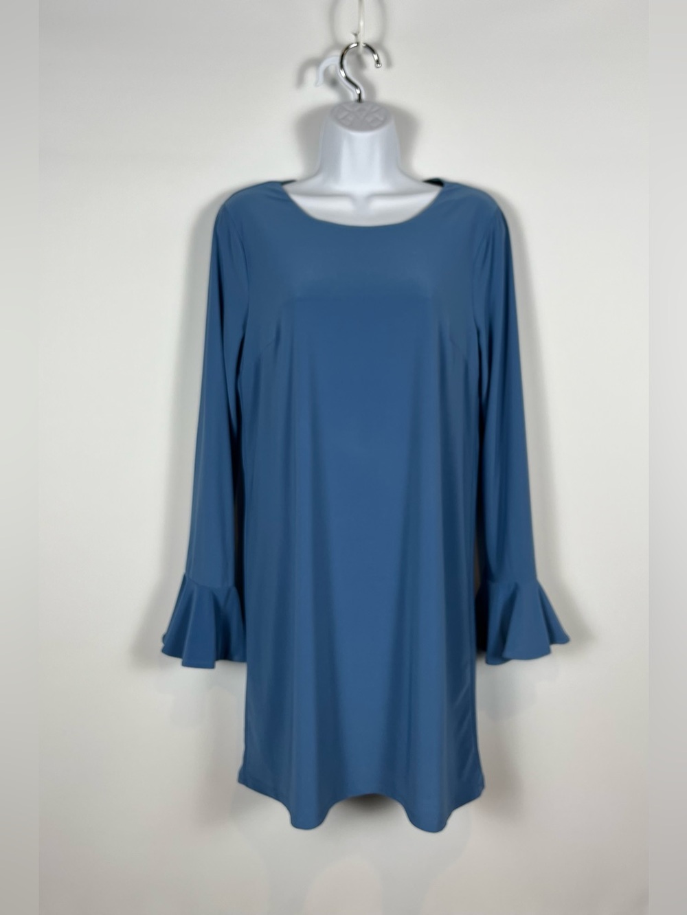 Cynthia Steffe Raine Long-Sleeve Shift Dress in State Blue Size Medium NWT